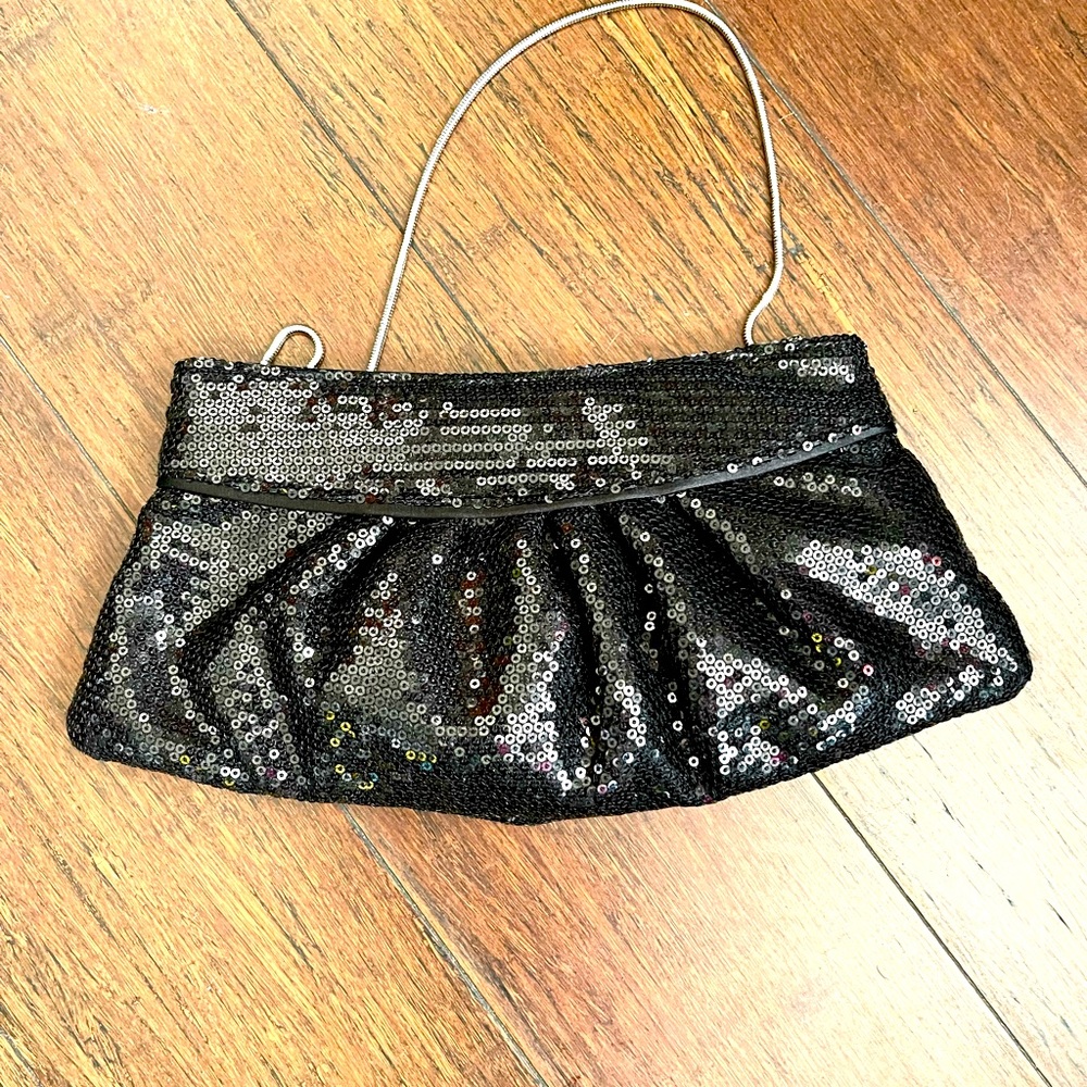 Steve Madden black sparkling sequins purse